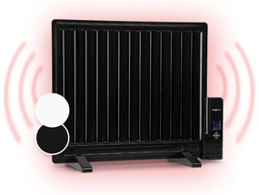 Wallander, olajradiátor, 600 W, termosztát, olajfűtés, lapos design, fekete