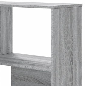 4 szintes szürke szerelt fa sarokkönyvespolc 85x85x140 cm