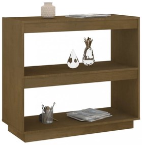 mézbarna tömör fenyőfa könyvszekrény 80 x 35 x 71 cm