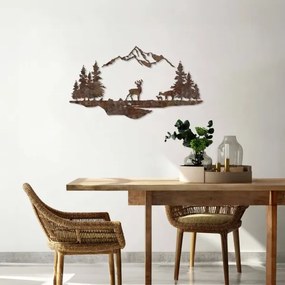 Fali dekoráció 2 db 70x38 cm szarvas fém/barna
