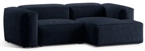 Sötétkék kordbársony sarokkanapé (jobb oldali-heverő résszel) Bergano – Cosmopolitan Design