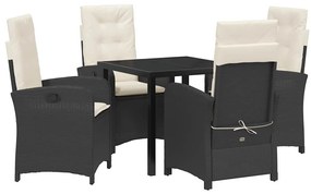 Kert étkező szett 5 pcs Fekete polirattan