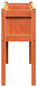 viaszbarna tömör fenyőfa kerti virágláda 110 x 31 x 70 cm