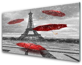 Fali üvegkép Párizsi Eiffel-torony Umbrella 100x50 cm