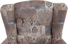 Füles fotel, szövet vintage barna, CHARLOT