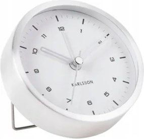 Ébresztőóra ezüst fém fehér kerek hangtalan hálószoba szoba Tinge