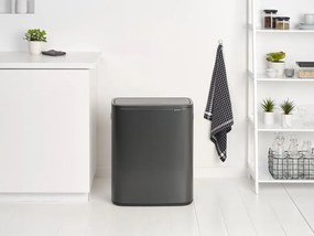 Sötétszürke acél érintésre nyíló szelektív szemetes 60 l Bo Touch Bin – Brabantia