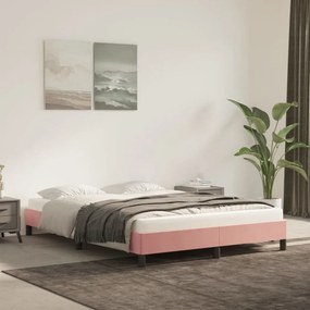 Rózsaszín bársony ágykeret 140 x 190 cm