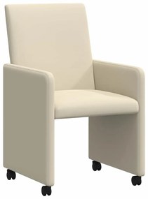 Kerekes Étkező Székek 2 pcs Krém 57 x 66 x 94 cm Műbőr