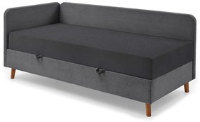 Sötétszürke kárpitozott egyszemélyes ágy tárolóhellyel 90x200 cm Cabana – Meise Möbel