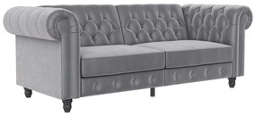 Világosszürke bársony kanapé 236 cm Felix – Støraa