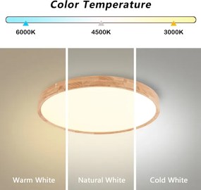 Brilagi - Dimmelhető LED lámpatest WOODROUND LED/30W/230V 3000-6000K átm. 40 cm+távirányító