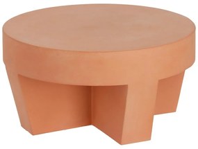 Vilena terrakotta színű beton kerti tárolóasztal, ⌀ 60 cm - Kave Home
