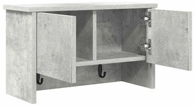 Fali Kabáthorog polcokkal Beton szürke 50 x 20 x 30 cm Faanyag
