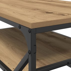 Dohányzóasztal Polccal, Művészi Tölgy 90x50x40 cm-ből készült