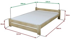 Emily ágy 120 x 200 cm, fehér Ágyrács: Lamellás ágyrács, Matrac: Coco Maxi 19 cm matrac
