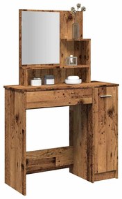 öltözőasztal tükörrel régi fa 86,5x35x136 cm