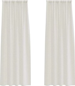 vidaXL Voile Függöny függönyökkel 2 pcs Krém 245 x 140 cm Poliészter