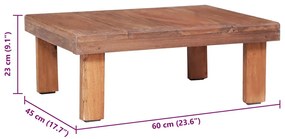 Tömör mahagóni fa dohányzóasztal 60 x 45 x 23 cm