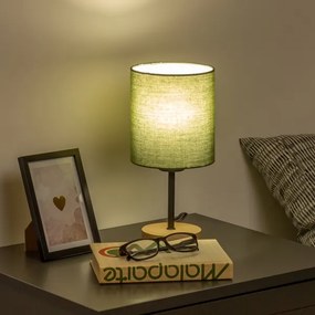 Brilagi - Asztali lámpa NUBILA WOOD 1xE27/25W/230V tölgy/zöld