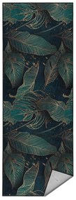 Petróleum színű mosható futószőnyeg 80x200 cm Midnight Jungle – Mila Home