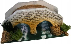 Gyönyörű híd a folyó felett, betlehemek díszítéséhez, 17x8x8cm 10cm magas figurákhoz