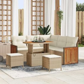 Kerti Kanapé Szett 8 pcs Beige és krém 90 x 55 x 71 cm