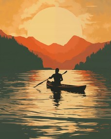 Poszter 40x50cm Evezés alkonyatkor