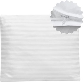 Szállodai párnahuzat Adamaszek 40x40 Fehér csíkos 1cm Pamut Adamaszek