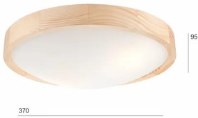 Mennyezeti lámpa NATURAL SLIM 2xE27/60W/230V ø 37 cm fenyő