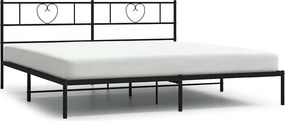 vidaXL fekete fém ágykeret fejtámlával 180 x 200 cm