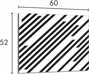 Üveg védőlap tűzhelyhez 60x52 Csíkos