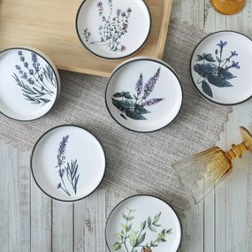 6 darab 14 cm-es Herbal fajansz tálkészlet