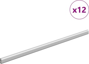 vidaXL Szekrény rúd 12 pcs Ezüst 764 x 15 x 29 mm Alumínium ötvözet