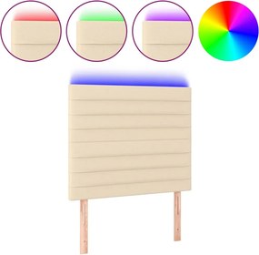 vidaXL krémszínű szövet LED-es fejtámla 90x5x118/128 cm