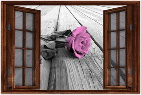 Poszterek 120x80 Régi rózsa Rózsa a deszkákon