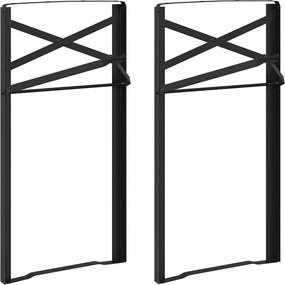 vidaXL Sörasztal láb 2 pcs Fekete 39 x 3 x 75 cm Porszórt acél