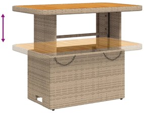 vidaXL 4 részes bézs polyrattan kerti étkezőgarnitúra párnákkal