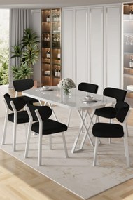 Axton étkezőgarnitúra, fehér-fekete, 168 cm – TR240CHR2717
