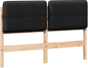 vidaXL Kárpitozott fejtámla Barna és fekete 135 cm Tömör fenyőfa