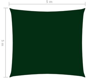 sötétzöld négyzet alakú oxford-szövet napvitorla 5 x 5 m