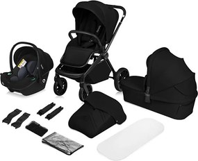 Lionelo - Kombinált 3 az 1-ben babakocsi MIKA PLUS Fekete ónix