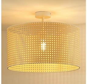 Duolla - Felületre szerelhető csillár ROLLER RATTAN 1xE27/15W/230V átm. 45 cm bézs