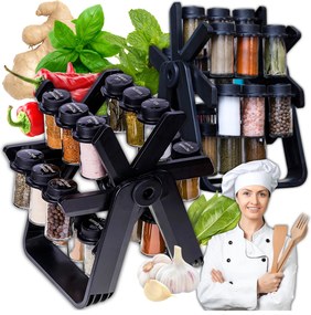 Fűszertartó malomkerék befőttes üvegekhez loft fűszerekkel 18db-os címkék