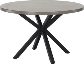 Étkezőasztal, beton/fekete, átmérő 120 cm, MEDOR