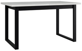 Asztal Victorville 353Fehér, Fekete, 79x80x140cm, Hosszabbíthatóság, Laminált forgácslap, Fém