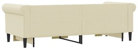 krémszínű kihúzható műbőr heverő 90 x 200 cm