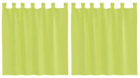 2 db almazöld fátyolfüggönyök fülecske tetejével 140x260 cm