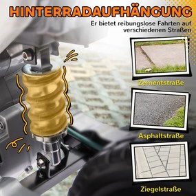 AIYAPLAY elektromos motorkerékpár gyerekeknek, 12 V-os zenés gyermekjármű edzőkerekekkel, narancssárga