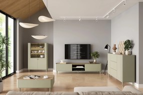 Elivo TV állvány 220 cm fém lábakon - eukaliptusz / baltic dune tölgy